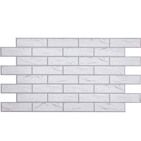 Buy White Loft Exposed Brick Effect PVC Wall Cladding Panels Set Of 4