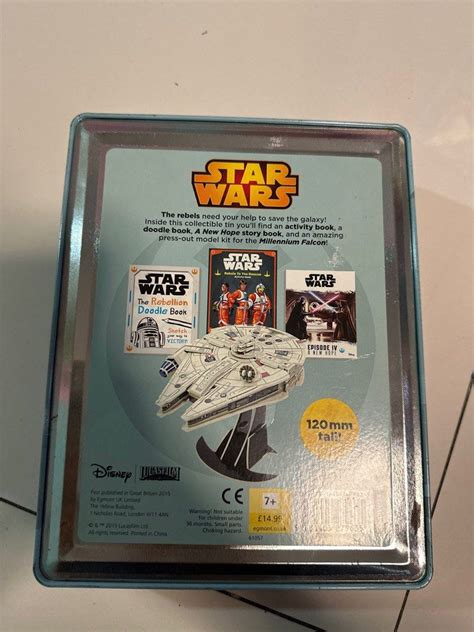 Star Wars R2D2 Collectible Tin With 3 Books And Millennium Falcon Kit