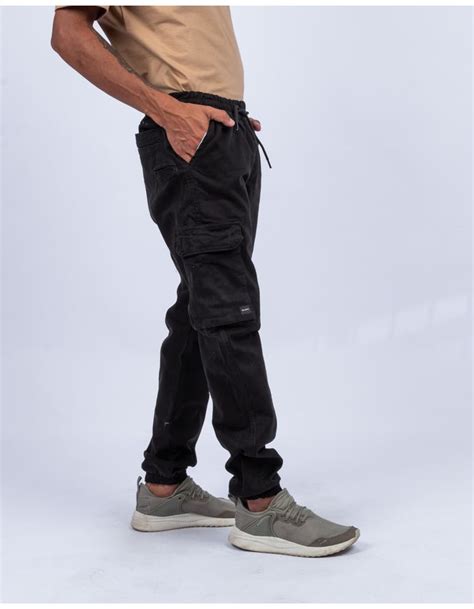 Calça Cargo Jogger Blunt Sarja Milao Preto Loja Maxim