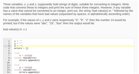 Solved Three Variables X Y And Z Supposedly Hold Strings