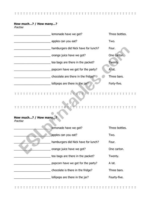 Much Vsmany Esl Worksheet By Benahmid