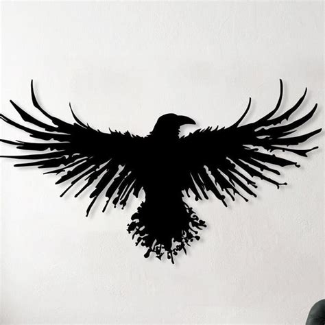 Raven Metal Viking Wall Art Etsy