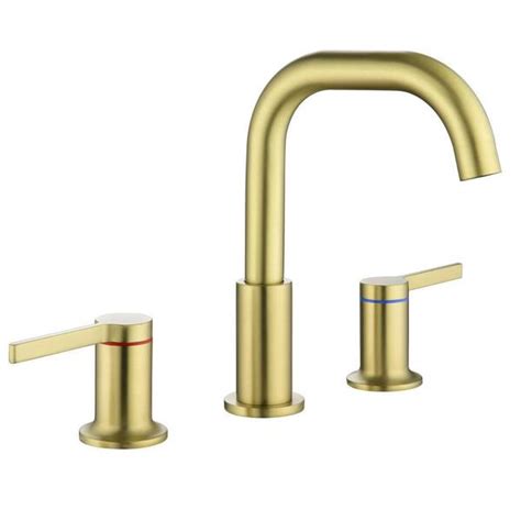 Flg 8 In Widespread Double Handle Bathroom Faucet 3 Hole Brass Laundry Sink Faucets In Brushed