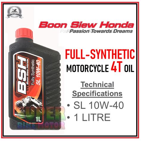 Boon Siew Honda Bsh T Sl W Full Synthetic Oil Motorcycle