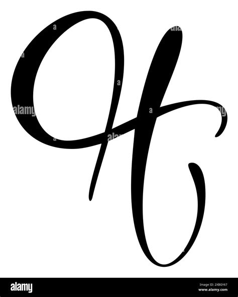 Vector Calligraphy Hand Drawn Letter H Logo Script Font Handwritten