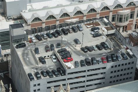 Parking Garage Full Of Cars In The Big City Parking Concept Stock