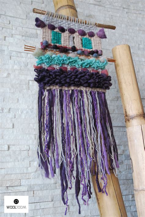 Pastels And Aqua Hand Woven Wall Hanging Weaving Telar