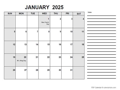 Free printable calendar for 2025 pdf