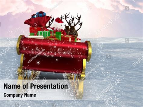 Celebration flying santa claus PowerPoint Template - Celebration flying santa claus PowerPoint ...