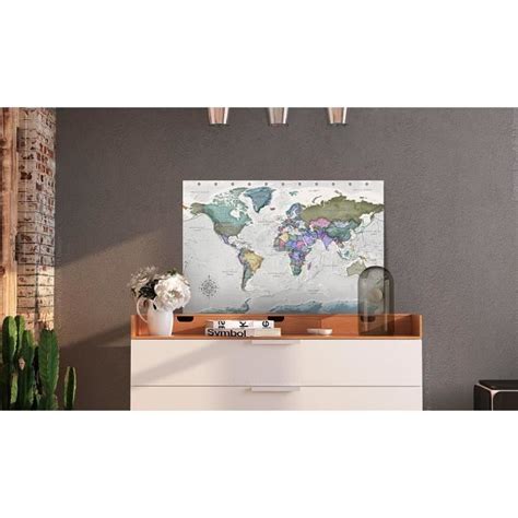 Murando Impression Sur Toile Intissee Carte Monde X Cm Tableau