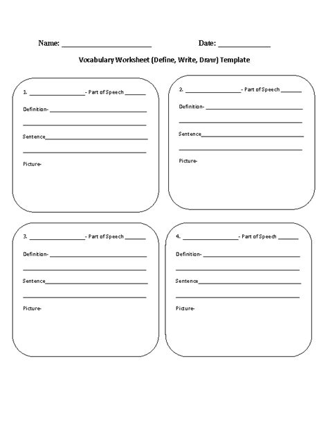 Vocabulary Worksheets