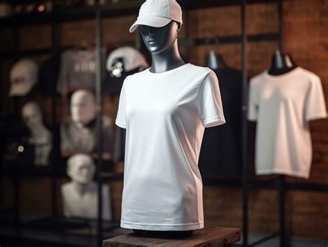 White T Shirt Mockup On A Mannequin On Hip Hop Background 26879291