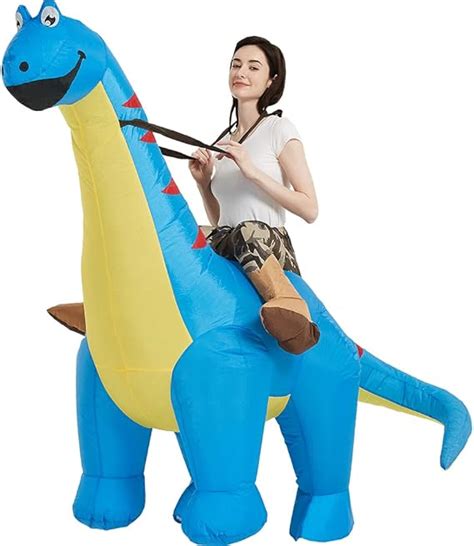 One Casa Inflatable Dinosaur Costume Riding Diplodocus T Rex Air Blow Up Funny Party Halloween