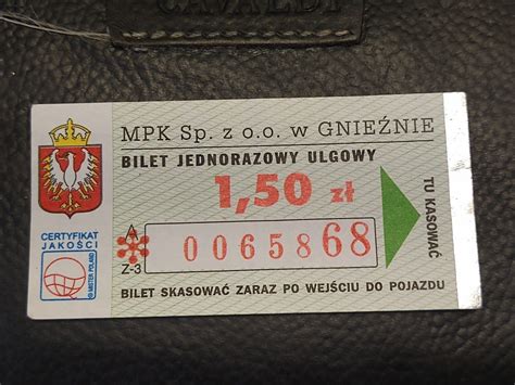 Bilet Komunikacja Mpk Gniezno Z Gniezno Licytacja Na Allegro