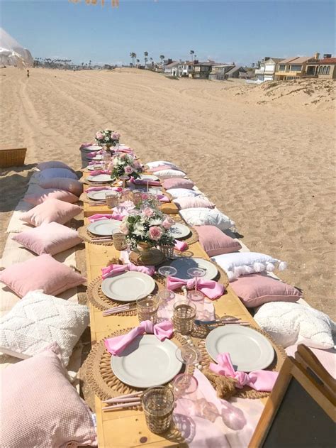 Pink Birthday Picnic The Beach In 2023 Picnic Birthday Party