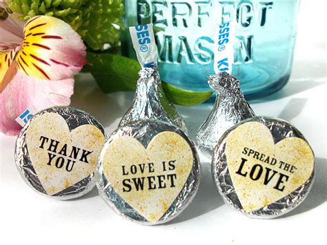 Vintage Hershey Kiss Heart Wedding Labels Jam Jar And Honey Favors