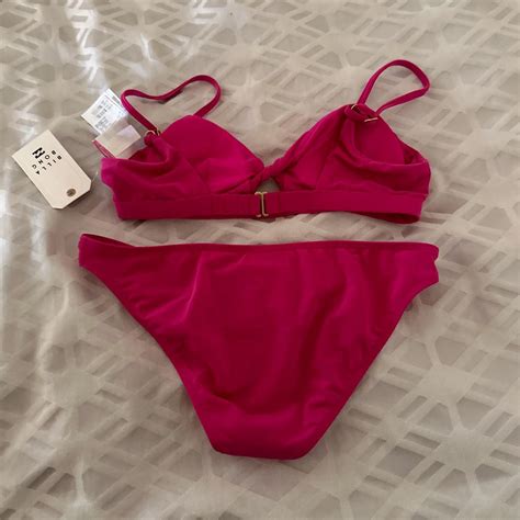 Hot Pink Billabong Sol Searcher Bikini Size S Top Depop