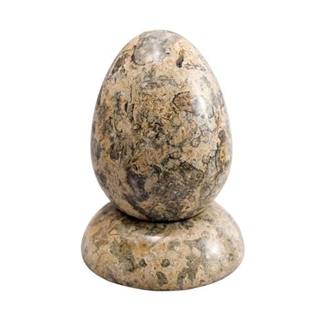 Egg W Stand Fossil Marble 3