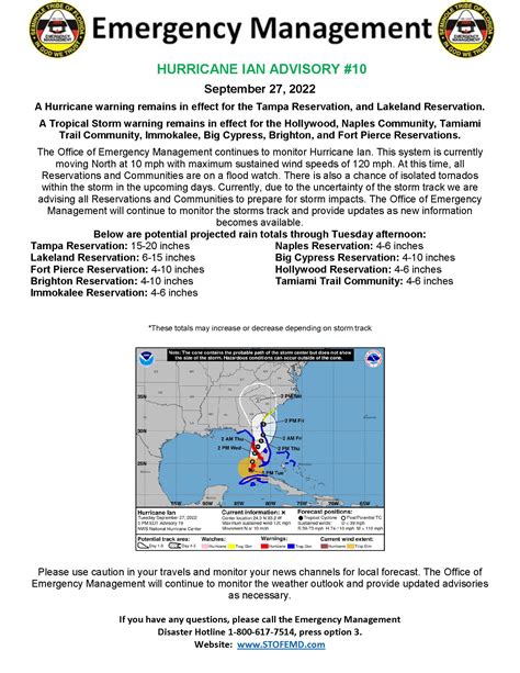 Hurricane Ian Advisory 10 The Seminole Tribune