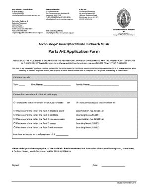 Fillable Online Guildofchurchmusicians Org Parts A E Application Form