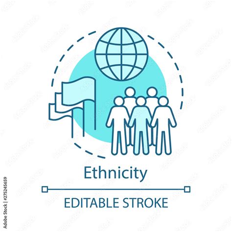 Ethnicity Turquoise Concept Icon Society Community Idea Thin Line