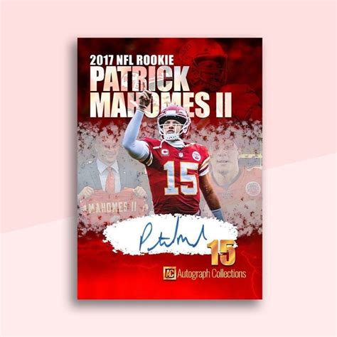 2017 Autographed Patrick Mahomes Rookie Year Novelty Art Card Kansas