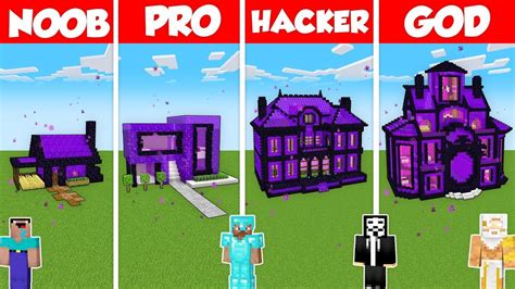 PORTAL BASE HOUSE BUILD CHALLENGE Minecraft Battle NOOB Vs PRO Vs