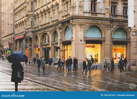 Downtown Street Of The Helsinki City Finland Editorial Stock Image