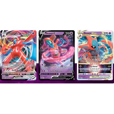 Box Coleção de Batalha Pokémon Deoxys VMAX e V ASTRO Card Games