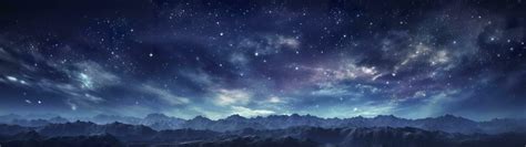 Panorama dark blue night sky, milky way and stars on dark background, Universe filled with stars ...