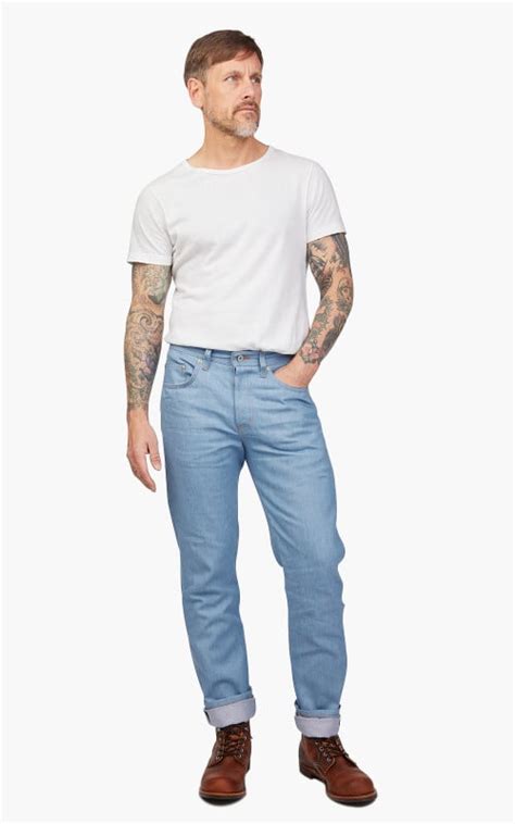 Naked Famous Denim Weird Guy Sakura Sky Selvedge Cultizm