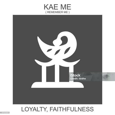 Icon With African Adinkra Symbol Kae Me Symbol Loyalty And Faithfulness Stock Illustration