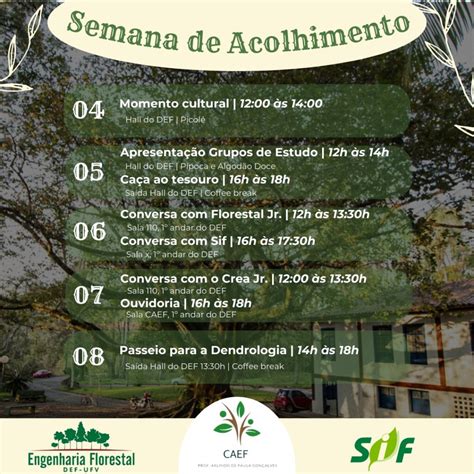 SEMANA DE ACOLHIMENTO AOS CALOUROS 2024 Engenharia Florestal