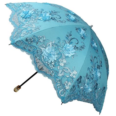 Sunny World Ladies Uv Protected Parasol Two Folding Anti Uv Sun Umbrella Fashion Lace Embroidery