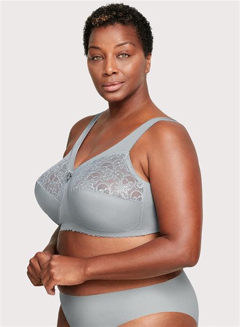 Glamorise Magic Lift Full Figure Support Bra Soft Gray Debras