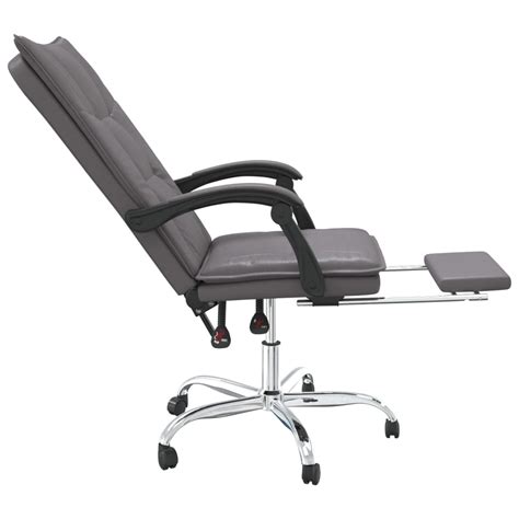 Ledivil Fauteuil Inclinable De Bureau Gris Similicuir