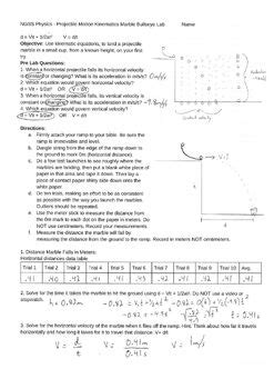 Physics Lab Projectile Motion Kinematics Marble Bullseye Tpt