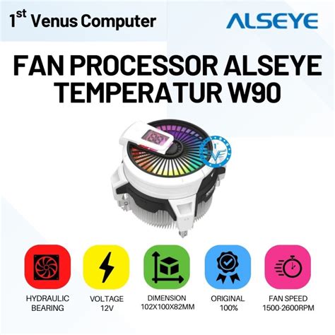 Jual Alseye W Warriors Argb Cpu Cooler With Lcd Temperatur Fan