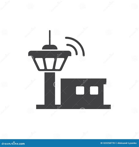 Flight Control Tower Flat Line Icon Set Flight Control Tower Thin Line