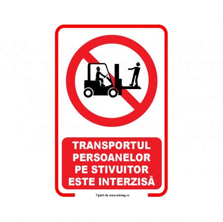 R255 Semn Indicator TRANSPORTUL PERSOANELOR PE STIVUITOR ESTE