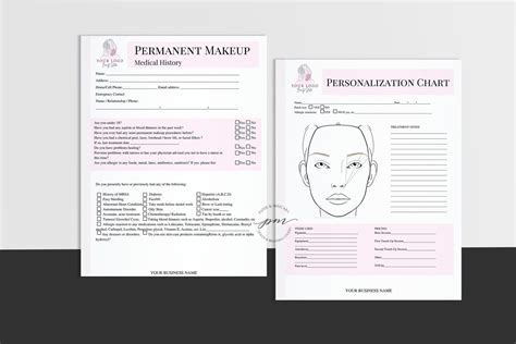 Editable Permanent Makeup Consent And Client Consultation Form Etsy