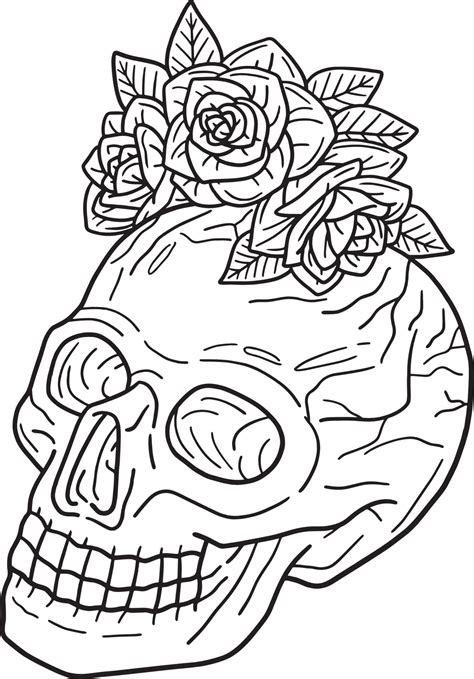 Coloring Pages Printable Skulls And Roses