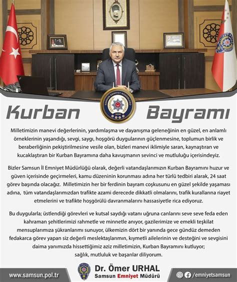 Samsun İl Emniyet Müdürü Dr Ömer URHAL ın Kurban Bayramı