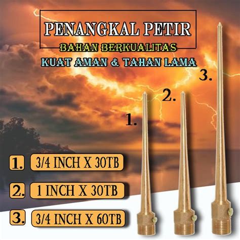 Jual Eelic Pep 1ix30 Gold Penangkal Petir Runcing Ukuran 1inch X 30 Tb