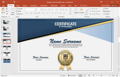 Powerpoint Certificate Template Free