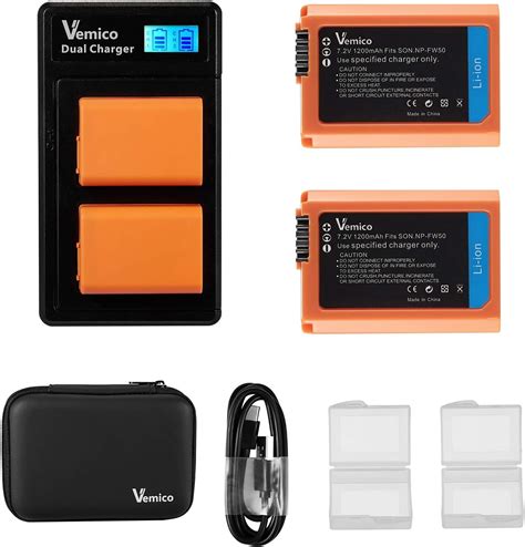 Vemico Np Fw Battery Charger Set X Mah Replacement Batteries