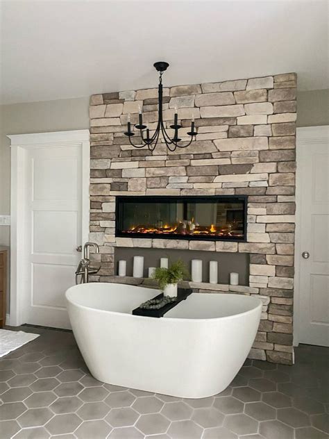 Luxury master bathroom bathroom fireplace – Artofit