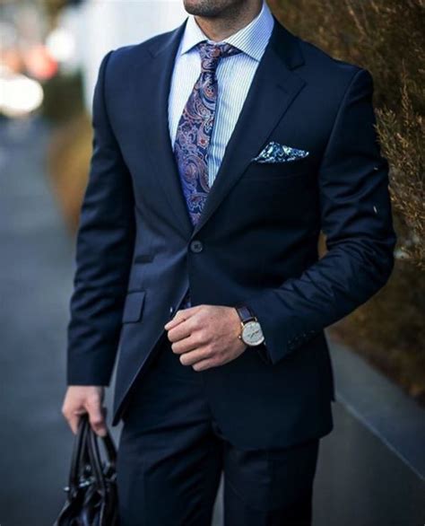 Single Breasted Navy Two Piece Suit