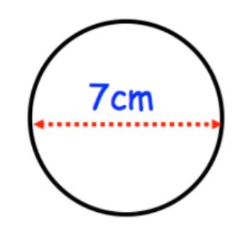 In the space, draw a circle of diameter 7 cm.