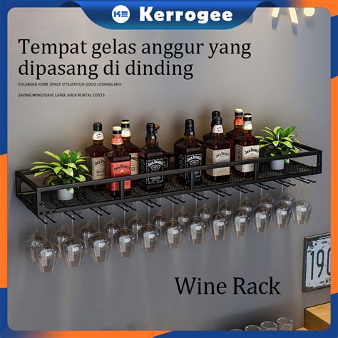 Jual Rak Gantung Gelas Lemari Dinding Wine Bar Gantungan Gelas Gantung